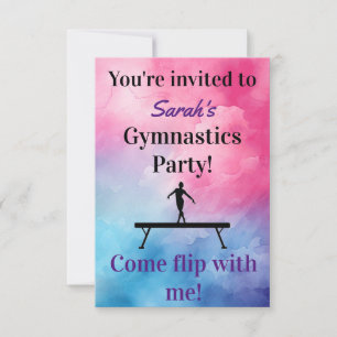 Gymnastics Birthday Invitation   Gymnastiekpartij Kaart