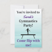 Gymnastics Birthday Invitation | Gymnastiekpartij Kaart (Voorkant)