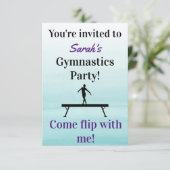 Gymnastics Birthday Invitation | Gymnastiekpartij Kaart (Staand voorkant)