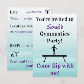 Gymnastics Birthday Invitation | Gymnastiekpartij Kaart (Voorkant / Achterkant)