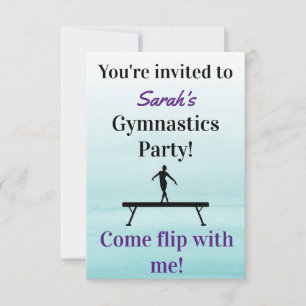 Gymnastics Birthday Invitation   Gymnastiekpartij Kaart