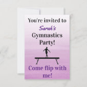 Gymnastics Birthday Invitation | Gymnastiekpartij Kaart (Voorkant)