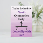 Gymnastics Birthday Invitation | Gymnastiekpartij Kaart (Staand voorkant)