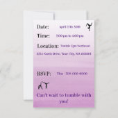 Gymnastics Birthday Invitation | Gymnastiekpartij Kaart (Achterkant)