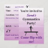 Gymnastics Birthday Invitation | Gymnastiekpartij Kaart (Voorkant / Achterkant)