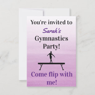 Gymnastics Birthday Invitation   Gymnastiekpartij Kaart
