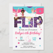 Gymnastics Birthday Invitation, Jump Invitation Kaart (Voorkant)