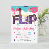 Gymnastics Birthday Invitation, Jump Invitation Kaart (Staand voorkant)