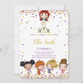 Gymnastics Birthday Invitation Kaart (Voorkant)