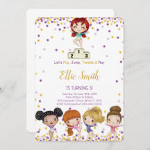 Gymnastics Birthday Invitation