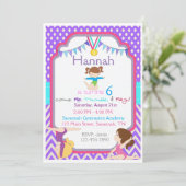 Gymnastics Birthday Invitation Kaart (Staand voorkant)
