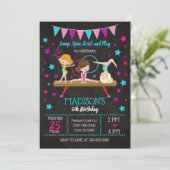 Gymnastics Birthday Invitation Kaart (Staand voorkant)