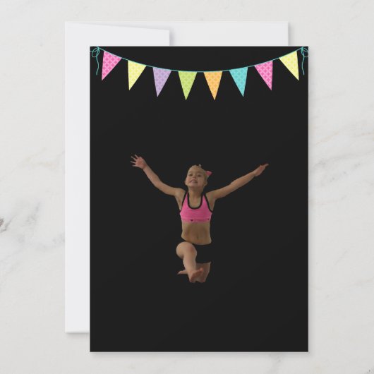 Gymnastics Birthday Invitation Kaart (Achterkant)