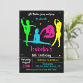 Gymnastics birthday invitation Tumbling invitation Kaart (Staand voorkant)