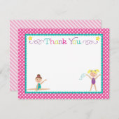 Gymnastics Birthday Party Dank u wel Bedankkaart (Voorkant / Achterkant)