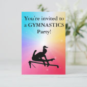 Gymnastics Birthday Party Invitation (Staand voorkant)