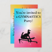 Gymnastics Birthday Party Invitation (Voorkant / Achterkant)