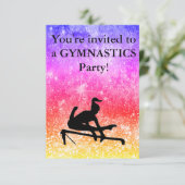 Gymnastics Birthday Party Invitation (Staand voorkant)