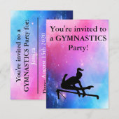 Gymnastics Birthday Party Invitation (Voorkant / Achterkant)