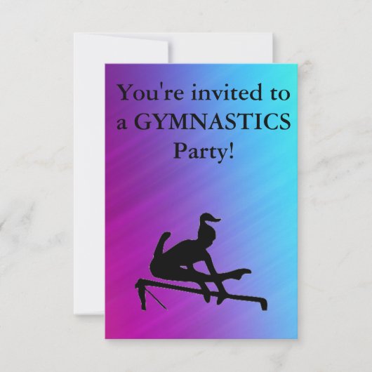 Gymnastics Birthday Party Invitation (Voorkant)