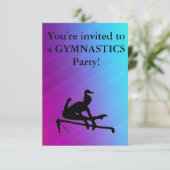 Gymnastics Birthday Party Invitation (Staand voorkant)