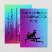Gymnastics Birthday Party Invitation (Voorkant / Achterkant)