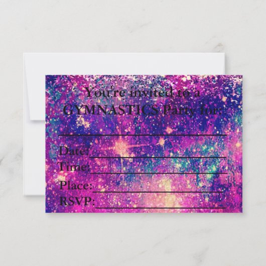 Gymnastics Birthday Party Invitation (Achterkant)