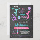 Gymnastics Birthday Party Invitation for Girl Kaart (Voorkant)