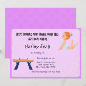 Gymnastics Birthday Party Invitation Kaart (Voorkant / Achterkant)