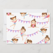 Gymnastics Birthday Party Invitation Kaart (Achterkant)