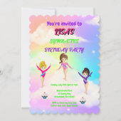 GYMNASTICS Birthday Party Invitation Kaart (Voorkant)