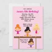 Gymnastics Birthday Party Invitation Kaart (Voorkant)