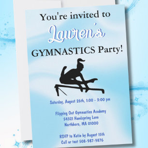 Gymnastics Birthday Party Invitation Kaart