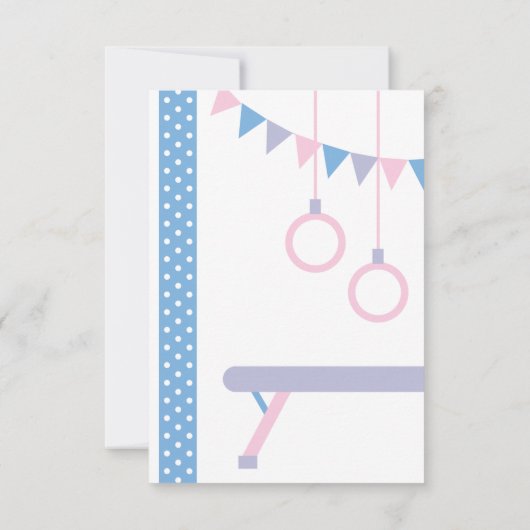 Gymnastics Birthday Party Invitation Kaart (Achterkant)