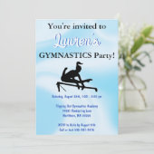Gymnastics Birthday Party Invitation Kaart (Staand voorkant)
