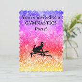 Gymnastics Birthday Party Invitation Kaart (Staand voorkant)