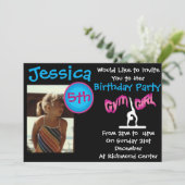 Gymnastics Birthday Party Invitations Kaart (Staand voorkant)