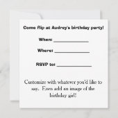 Gymnastics Birthday Party Invitations Kaart (Achterkant)