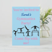 Gymnastics Birthday Party Persoonlijke uitnodiging (Staand voorkant)