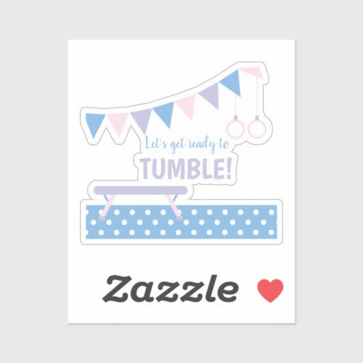 Gymnastics Birthday Party  Sticker (Vel)
