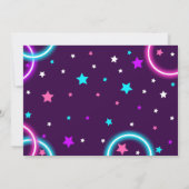 Gymnastics Birthday Photo Invitation Neon Party Kaart (Achterkant)