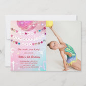 Gymnastics Birthday Pink Gym Party Photo  Kaart (Voorkant)