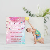 Gymnastics Birthday Pink Gym Party Photo  Kaart (Staand voorkant)