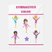 GYMNASTICS BLANKET MET 5 GYMNASTS PERSONALISEERD FLEECE DEKEN (Voorkant)