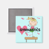 GYMNASTICS - Blond Girl Balance Bam Tshirts Magneet (Voorkant / Achterkant)