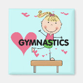 GYMNASTICS - Blond Girl Balance Bam Tshirts Magneet (Voorkant)