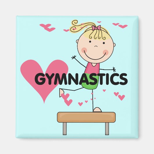 GYMNASTICS - Blond Girl Balance Bam Tshirts Magneet (Voorkant)
