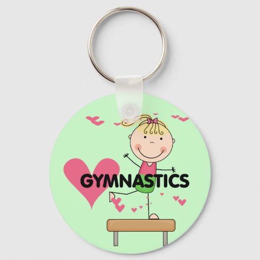GYMNASTICS - Blond Girl Balance Bam Tshirts Sleutelhanger (Voorkant)