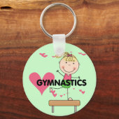 GYMNASTICS - Blond Girl Balance Bam Tshirts Sleutelhanger (Voorkant)