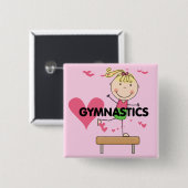 GYMNASTICS - Blond Girl Balance Bam Tshirts Vierkante Button 5,1 Cm (Voorkant /achterkant)